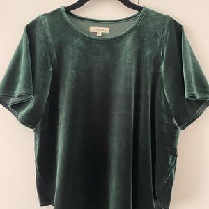 Madewell Green Velvet Top